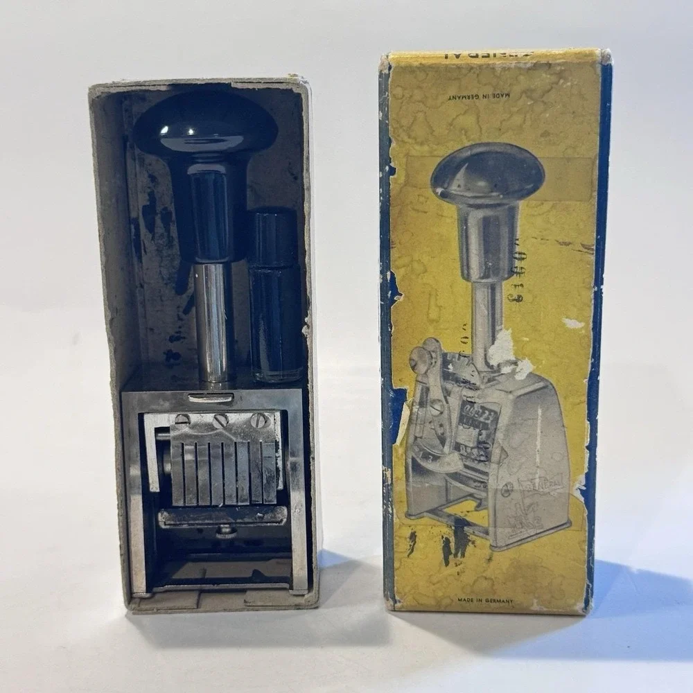 Vintage‎ General Numbering Machine 5 Action 6 Wheel Model 6-4 1/2 IOB Germany